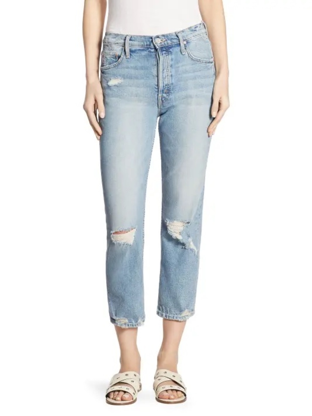 MOTHER The Tomcat The Confession Distressed High Rise Jeans Size 28
